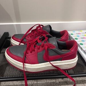 Red and Gray Nike Air Sneakers